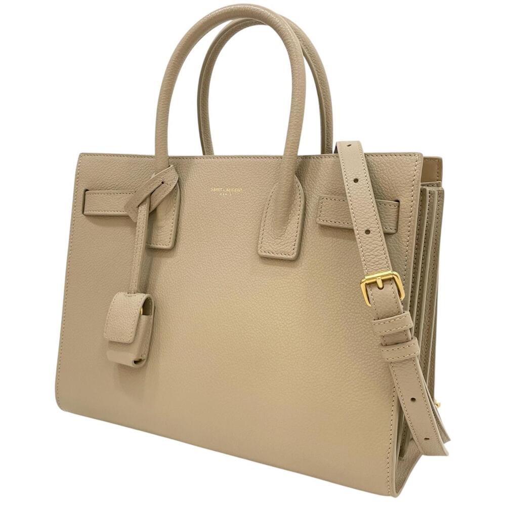 SAINT LAURENT Baby Sac de Jour Shoulder Bag Handbag Beige